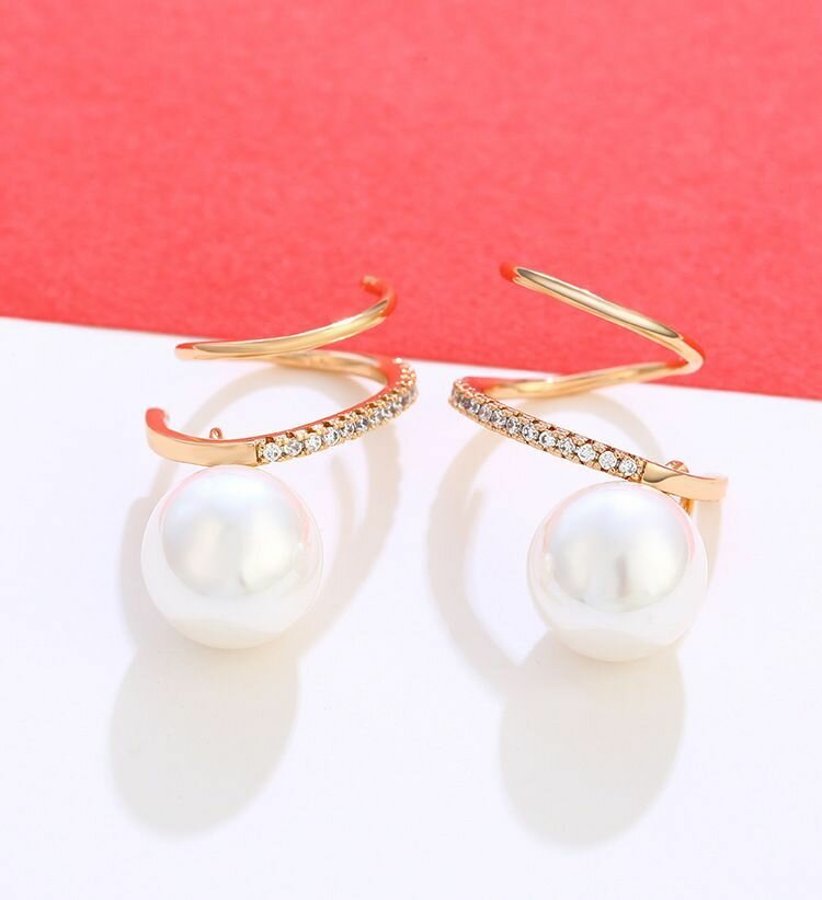 Серьги XUPING JEWELRY, жемчуг имитация — фото 1