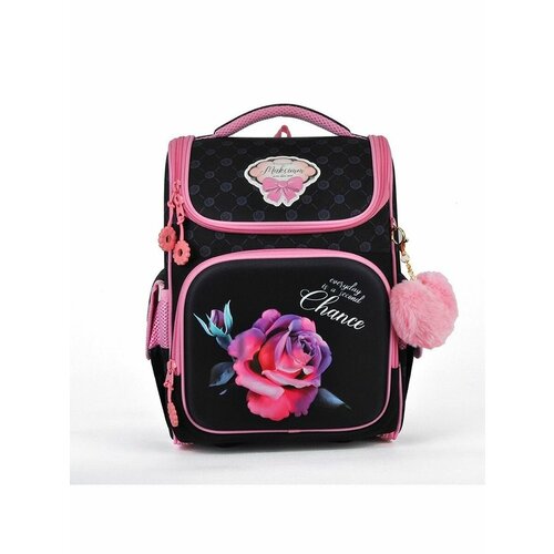 фото Рюкзак ортопедический для девочек maksimm роза цветочек - с мешком для обуви - портфель для 1-4 классов. нет