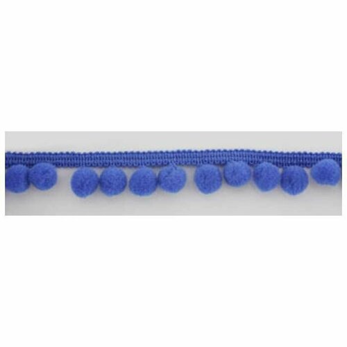 Тесьма с помпонами, диаметр 10 мм, цвет темно-синий, 25 м