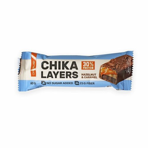 bombbar chikalab – chika layers 10шт по 60г лесной орех с карамелью Батончик глазированный с начинкой Лесной орех с карамелью, CHIKALAYERS, 0,06кг
