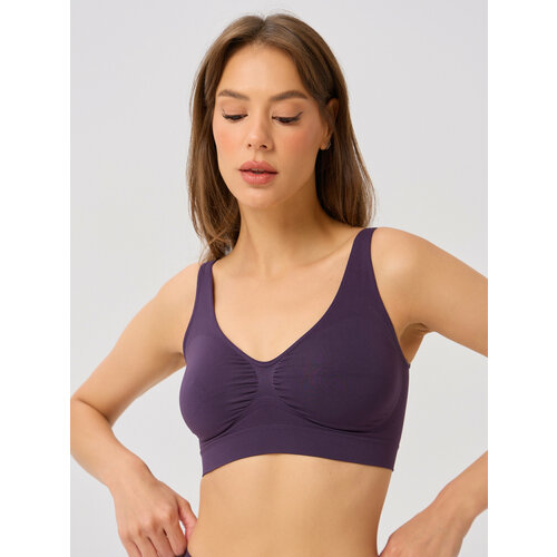Бюстгальтер Intimidea бесшовный чашка без косточек бретели широкие размер 3-ML фиолетовый 792₽