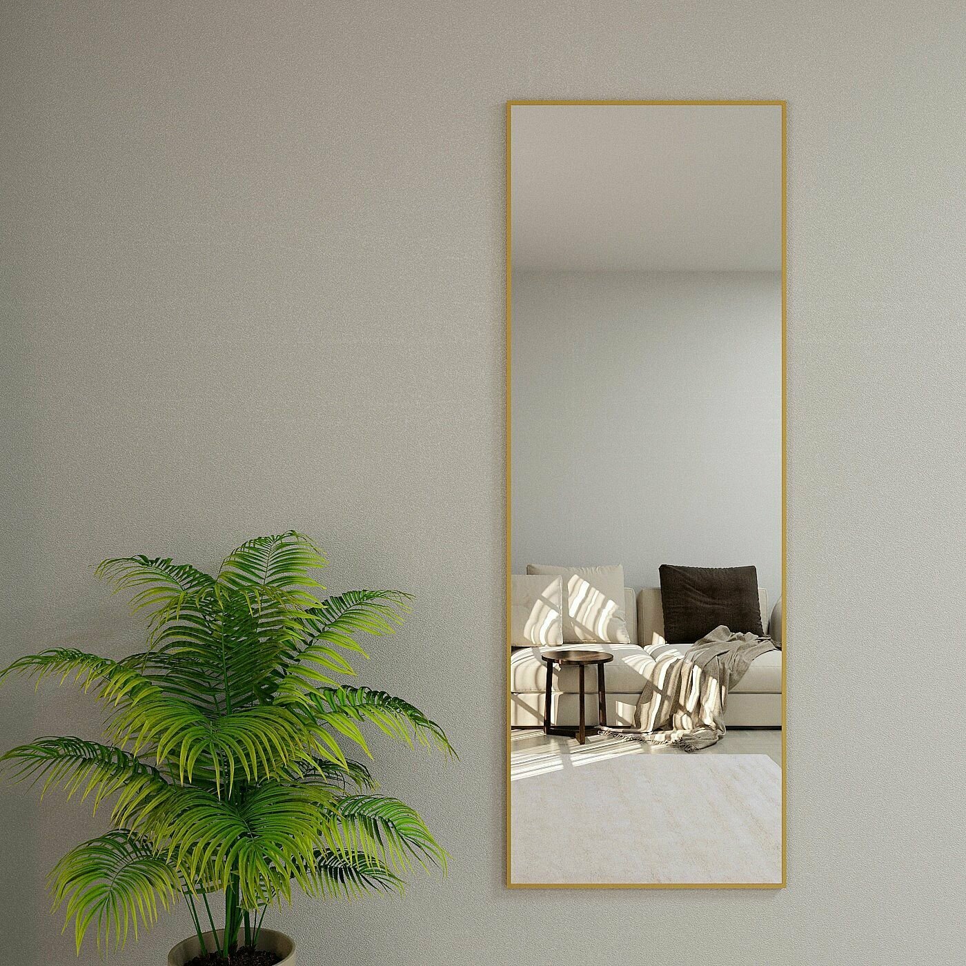 Зеркало настенное в алюминиевой раме ALUMIRROR, 180х70 см. Цвет: Золото