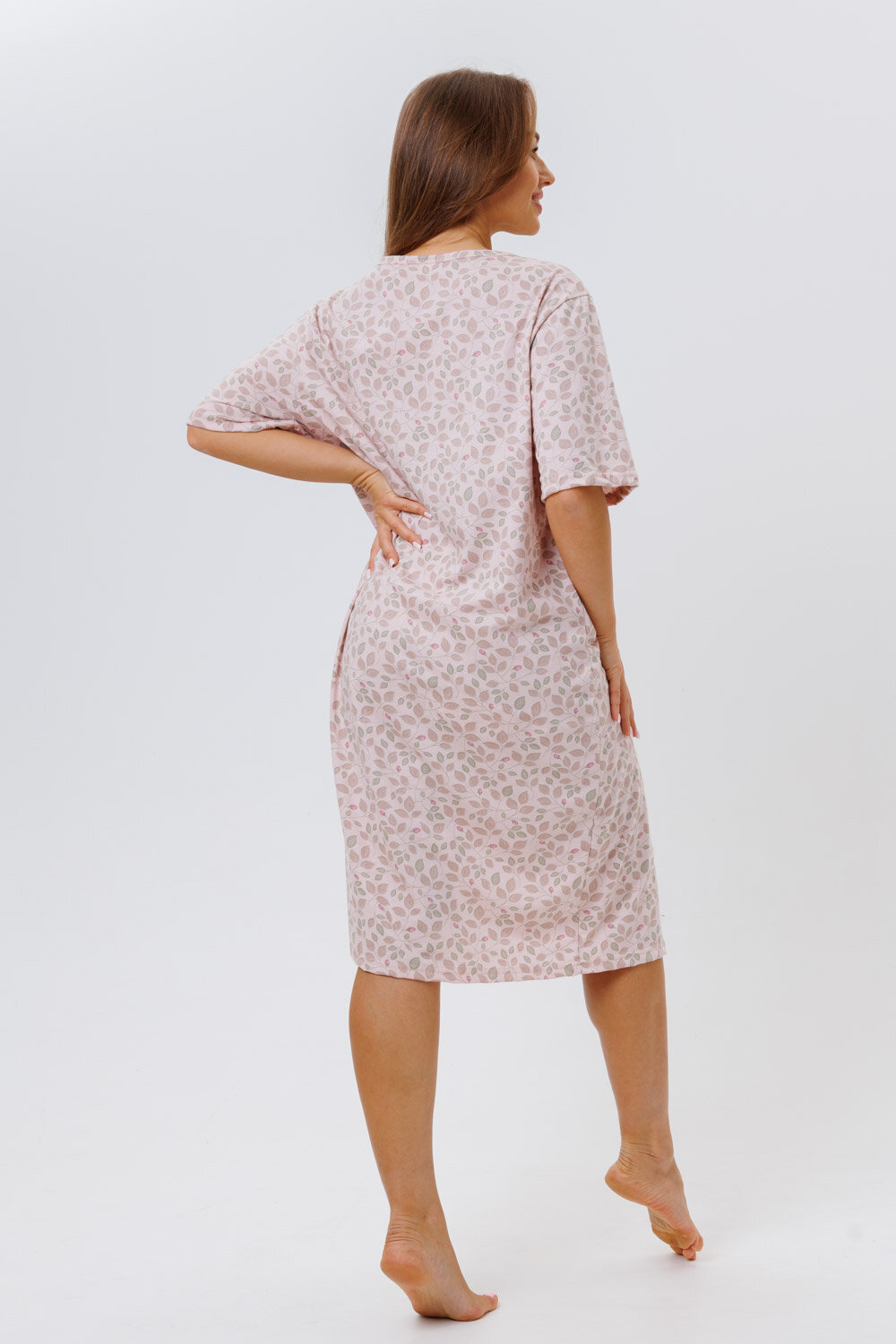 Сорочка Modellini, размер 58, розовый, бежевый - фотография № 8