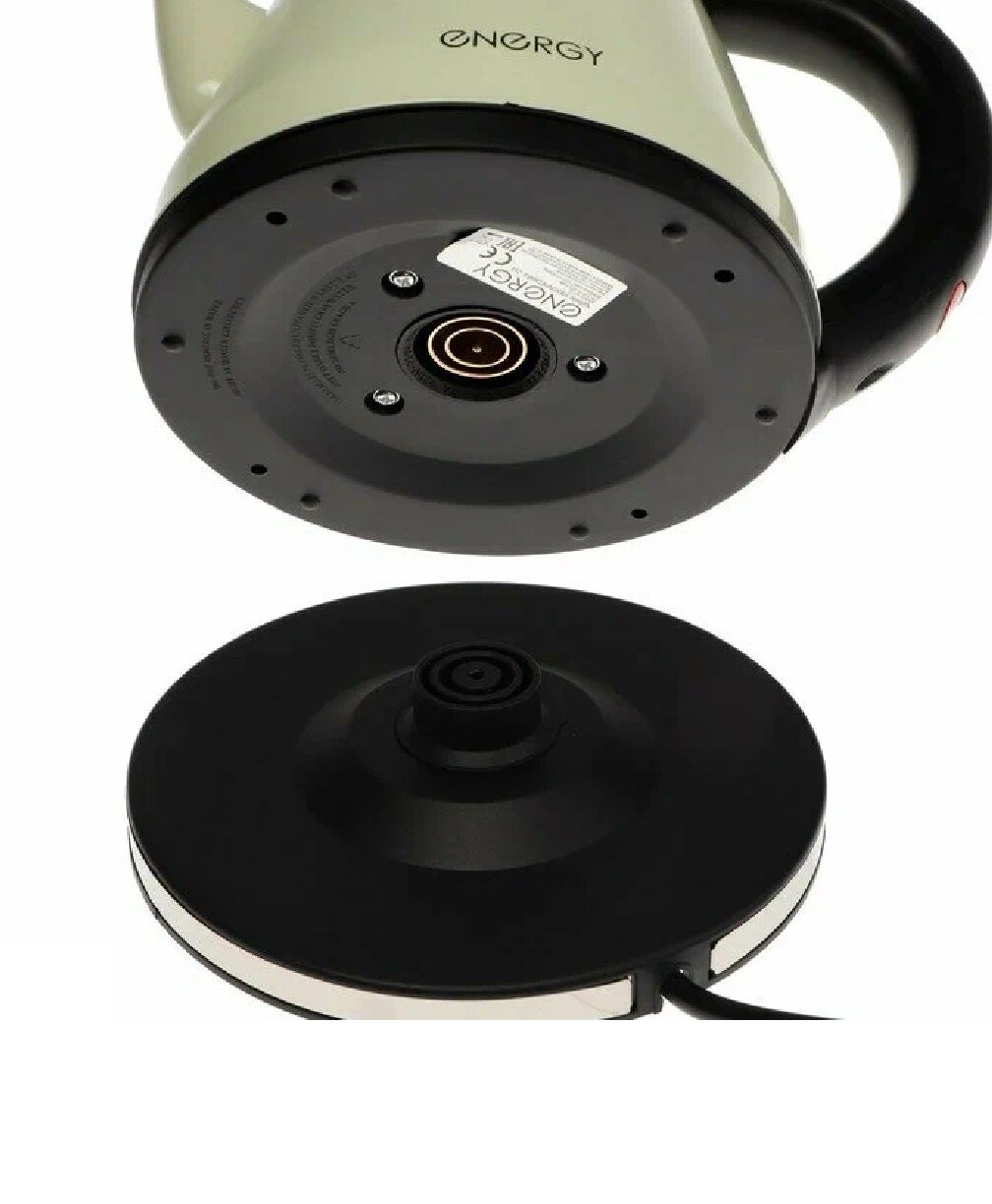 Чайник электрический Energy E-263 (1,2 л, диск) стальной, бежевый - фото №9