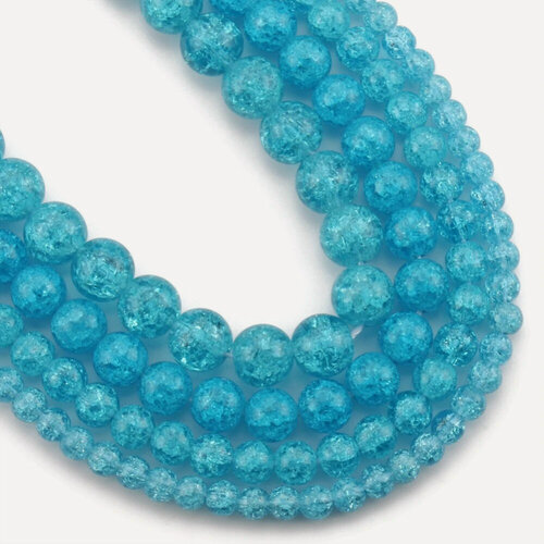 Изображение товара Сахарный кварц бусины шарик 6 мм, 38 см/нить, около 62 шт, цвет: Голубой