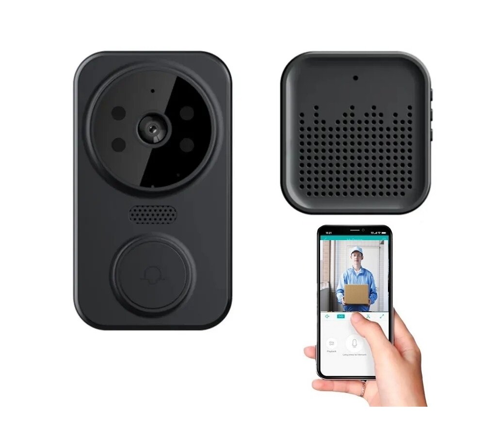 Умный видеодомофон беспроводной дверной звонок с камерой Smart mini Doorbell (чёрный)