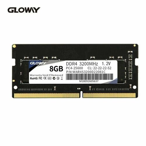Оперативная память DDR4 Gloway WAR 8 ГБ 3200 МГц 22-22-22-52 SO-DIMM черная 260000₽