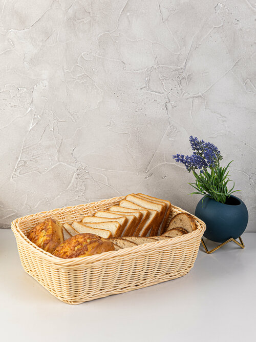 Корзинка для хлеба Gastrorag плетеная прямоугольная, бежевый