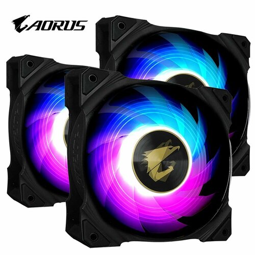 Корпусный вентилятор Gigabyte AORUS AR120 ARGB 3X Fan 4PIN PWM 120MM Кулер для ПК / Вентилятор для корпуса пк с подсветкой