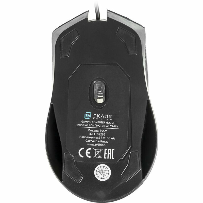 Мышь Oklick черный оптическая (1500dpi) USB (2but) - фото №19