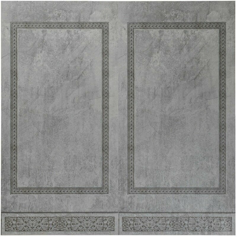 фото Виниловые панели Акватон Novita Stronghold SPC ПМО 23866 Бетон темно-серый 13С Узор греческий 1200х600х2,5 мм