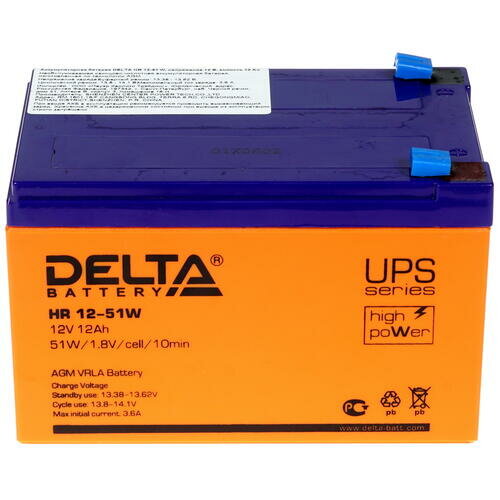 Аккумуляторная батарея Delta HR 12-51W (12V / 12Ah)