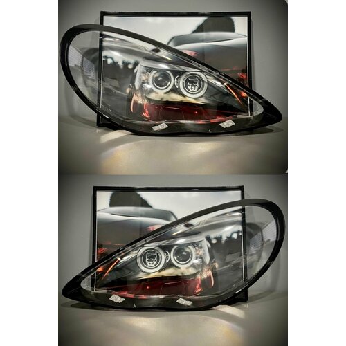 Стекла для фар для Porsche Panamera 970 2009-2013 черные (комплект ) стекал на понамеру