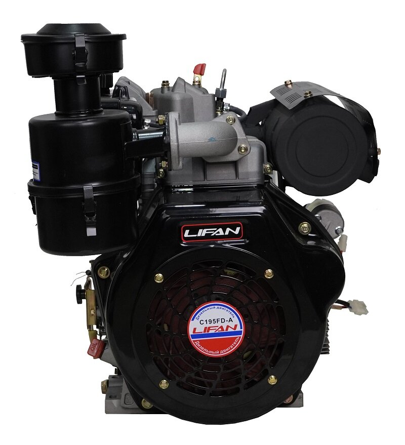 Двигатель дизельный Lifan Diesel C195FD-A D25 6А(15л. с 532куб. см вал 25мм ручной и электрический старт катушка 6А)