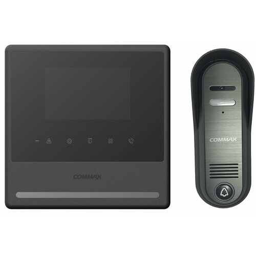 Комплект видеодомофона и вызывной панели COMMAX CDV-43Y (Черный) / 4CPN3 комплект видеодомофона и вызывной панели commax cdv 70h2 синий 4cpn3