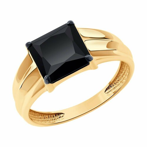 фото Кольцо diamant, красное золото, 585 проба, оникс, размер 19