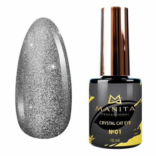Гель-лак Manita Professional Гель-лак для ногтей с эффектом кошачьего глаза / Crystal Cat Eye №01, 10 мл
