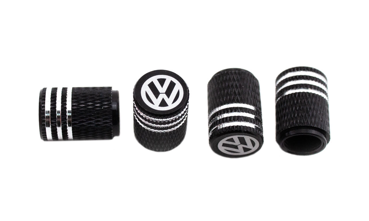 Черные колпачки на ниппели Volkswagen 4 шт.