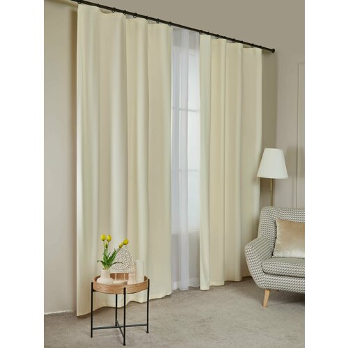 Шторы комплект В230 x Ш300 плотные длинные из канваса