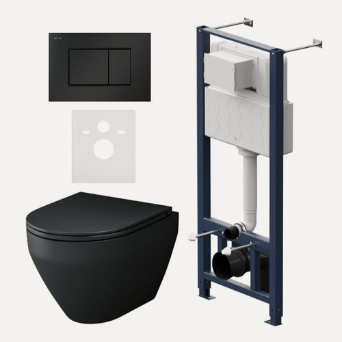 Изображение товара Инсталляция AM.PM Spirit V2.0, подвесной унитаз, безободковая система, черный