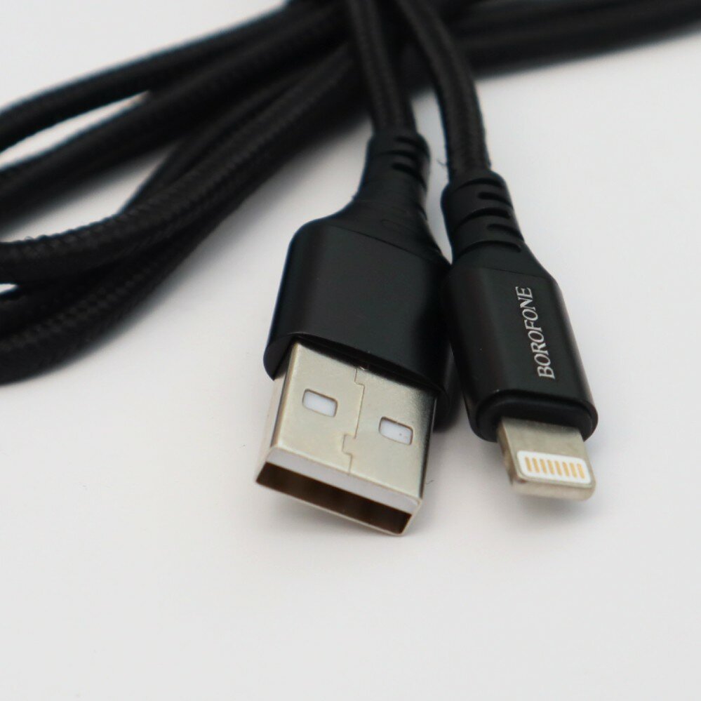 Кабель USB - Lightning Apple 8-pin Borofone BX54 Ultra bright 1 м чёрный