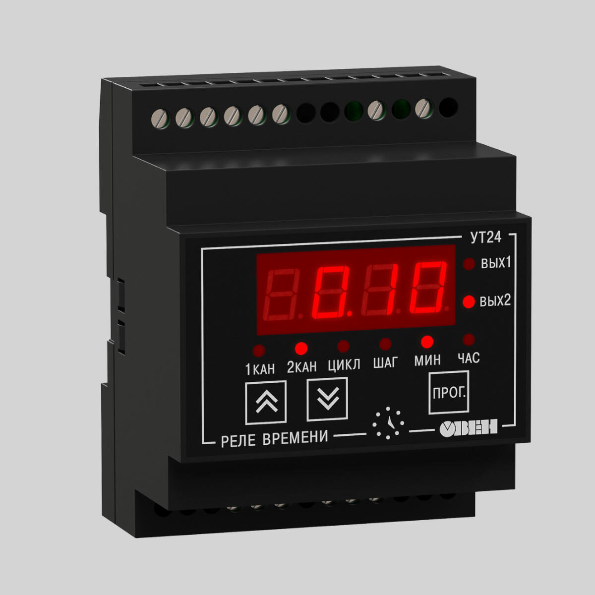 Таймер реального времени двухканальный овен УТ24-Д. Р (IP20,130.265 В) — фото 1