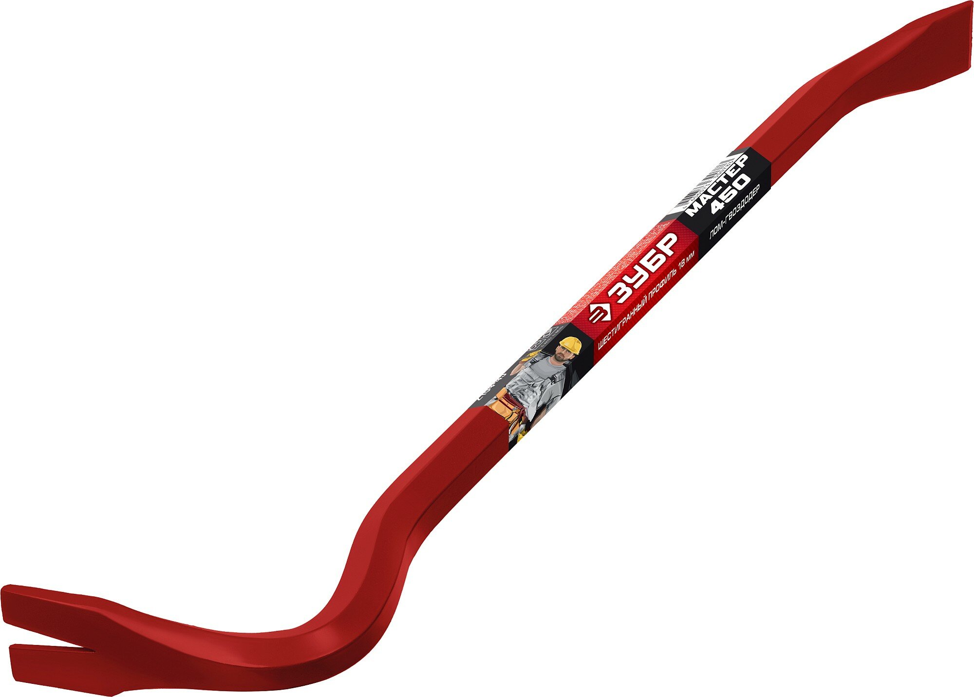 фото Лом-гвоздодер, 450 мм, 18 мм, шестигранный усиленный, ЗУБР