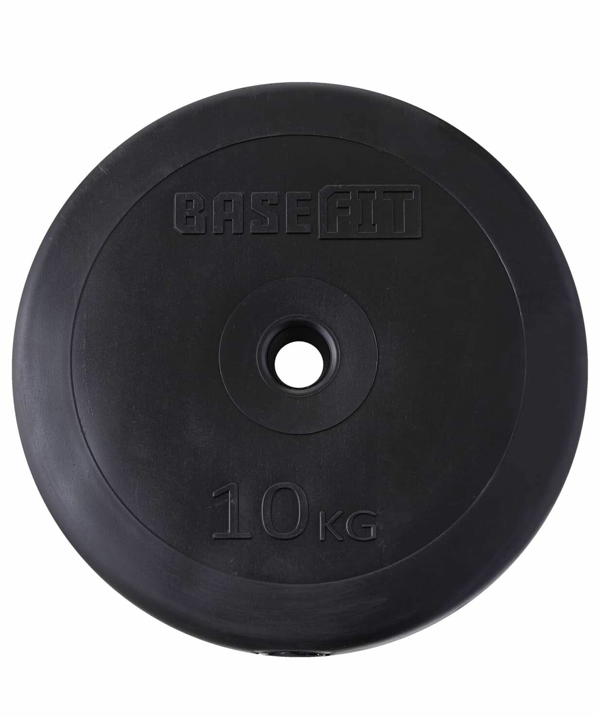 Диск пластиковый Basefit BB-203 10 кг, d=26 мм, черный