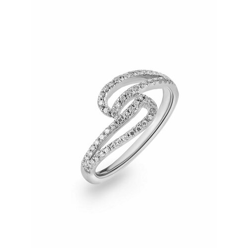 фото Кольцо l-silver, серебро, 925 проба, родирование, фианит, размер 17.5, серебряный, серый