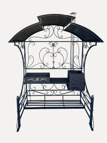 Изображение товара Мангал для дачи с крышей Kovmangal Долина 220 х 150 х 105 см