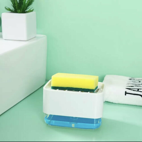 Дозатор для моющих средствДиспенсер дозатор для моющих средствДиспенсер-губка для мытья посуды 387₽