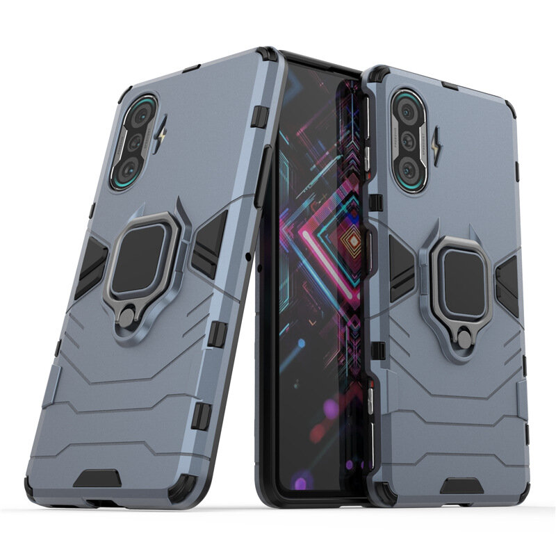 Противоударный усиленный ударопрочный чехол-бампер-пенал для Xiaomi Poco F3 GT / Redmi K40 Gaming Edition синий MyPads
