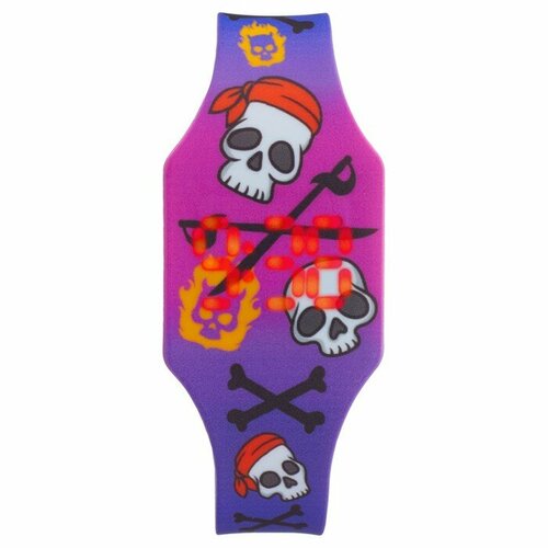 Часы наручные электронные детские Черепа ремешок l-225 см 47100₽