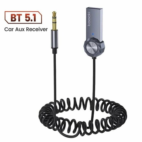 Aвтомобильный Bluetooth AUX адаптер, ресивер 3,5mm AUX-USB Toocki TQ-BT02