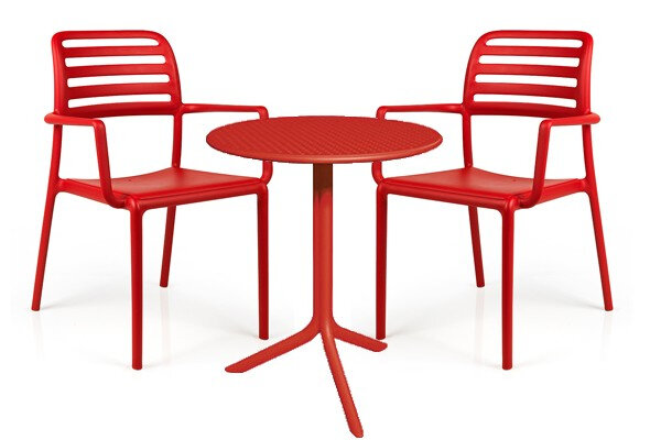 Обеденный пластиковый стол Nardi Step + Step Mini, красный - фотография № 5