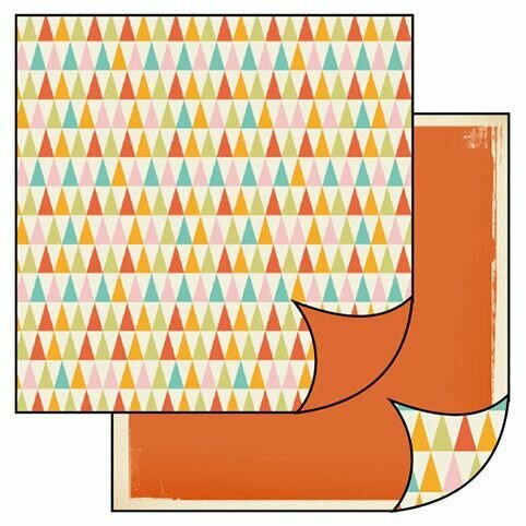 Бумага для скрапбукинга STAMPERIA "Треугольники в стиле ретро", двухсторонняя, 31,2х30,3 см