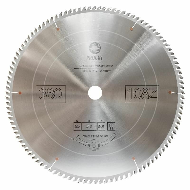 Пильный диск 380x30x3,5/2,8 Z=108 TF для ЛДСП, МДФ PROCUT 755.3803008