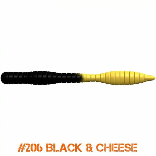 TM Fat Worm 3" -206 Black&Cheese (Cheese)