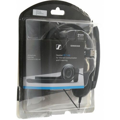 Наушники с микрофоном Sennheiser PC 7 черный 2м накладные USB оголовье 504196 737800₽