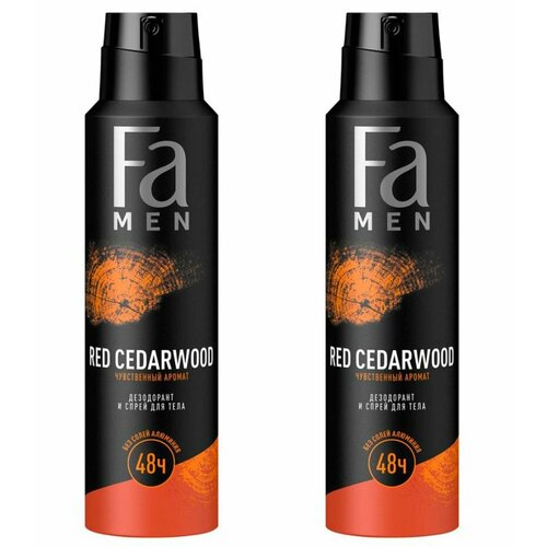 Fa Дезодорант и спрей для тела Men Red Cedarwood, аэрозоль, 250 мл , 2 шт дезодорант шар fa стекло мужской red cedarwood 50мл 4 шт