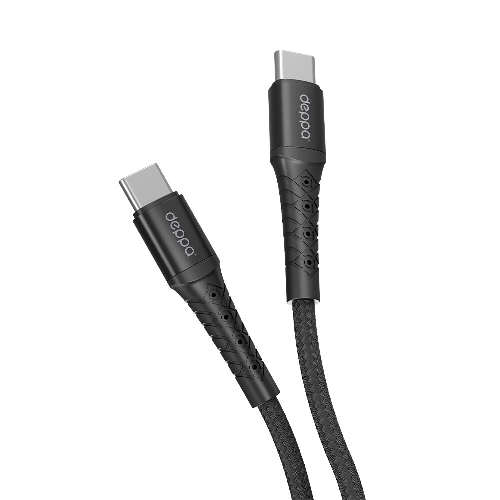 Кабель Deppa (72518) USB-C - USB-C черный, Armor 1 м