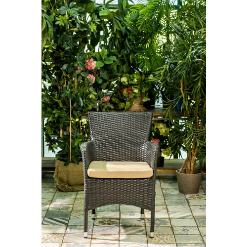 Плетеное кресло AROMA темно-коричневое