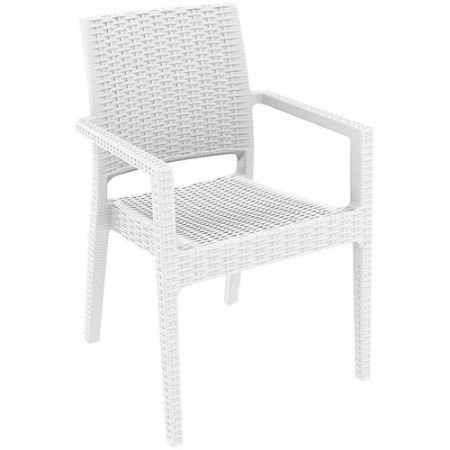 Кресло пластиковое плетеное Ibiza белое