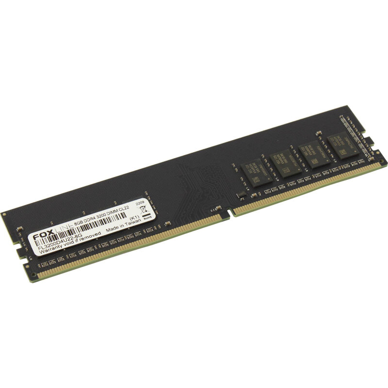 Модуль памяти Foxline DIMM 8GB 3200 DDR4 CL 22 (1Gbx8)(FL3200D4U22-8G)