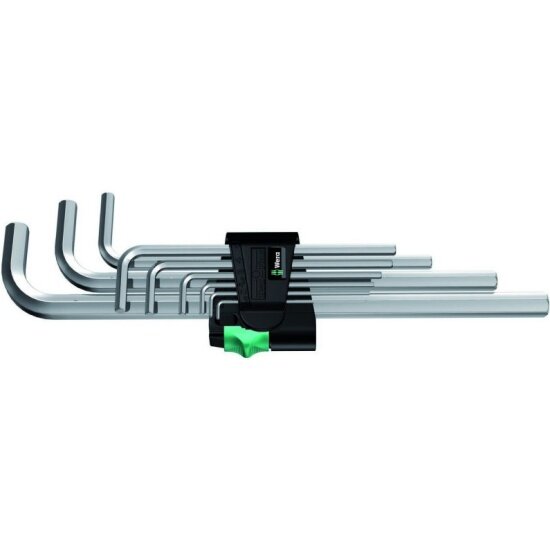 Набор Г-образных ключей Wera 950 L/9 SM N, метрических, хромированных, 9 предметов