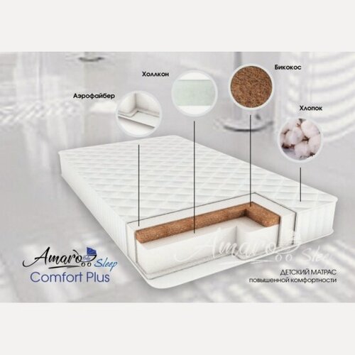 Изображение товара Матрас Amarobaby двусторонний Comfort Plus,120х60х12 см