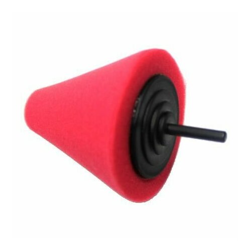 MaxShine Конусная поролоновая насадка на дрель для полировки, диаметр 80 мм, M8 (красная)