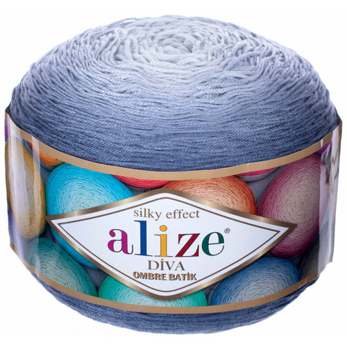 Пряжа Alize Diva ombre Batik джинсовый (7379), 100%микрофибра, 875м, 250г, 3шт