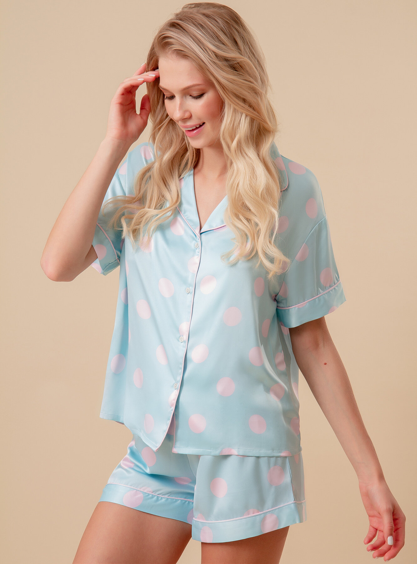 Домашняя пижама Indefini - рубашка и шорты 2023TBDM - фотография № 2