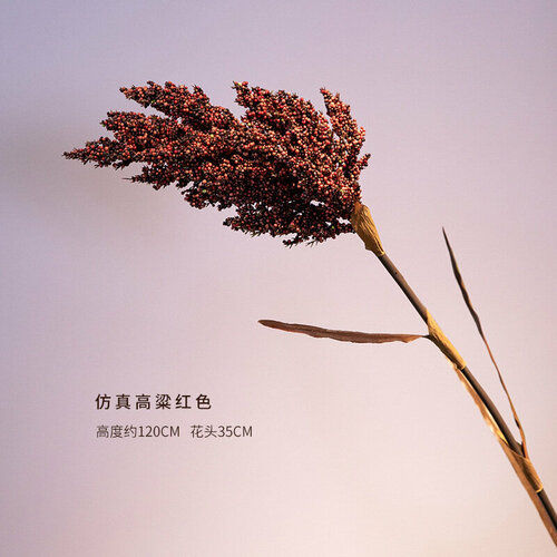 Ветка сорго декоративная, IST-036, 120 см, красный